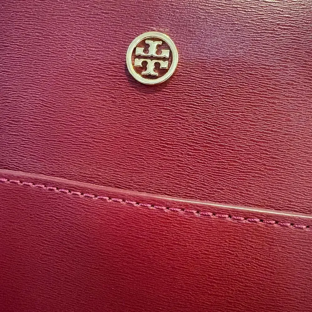 Tory Burch Parker Tote Imperial Garnet Leather Shoulder Bag